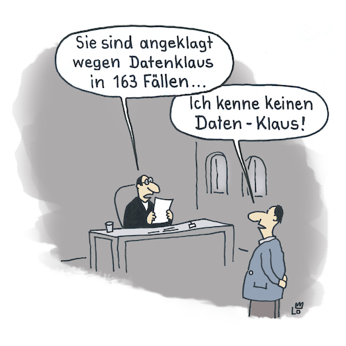 Cartoon: Vor Gericht (medium) by Lo Graf von Blickensdorf tagged gericht,richter,justiz,rechtsanwalt,daten,klau,klaus,internet,vorname,hacker,computer,kriminell,angeklagter,mann,gericht,richter,justiz,rechtsanwalt,daten,klau,klaus,internet,vorname,hacker,computer,kriminell,angeklagter,mann