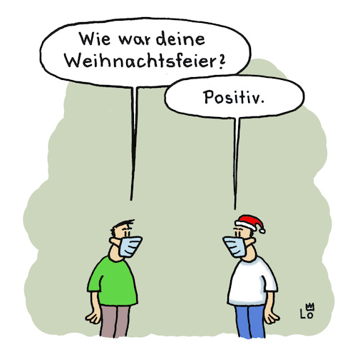 Cartoon: Weihnachtsfeier (medium) by Lo Graf von Blickensdorf tagged coronatest,positiv,negativ,weihnachtsfeier,advent,feier,corona,covid19,pandemie,maßnahmengegner,querdenker,coronatest,positiv,negativ,weihnachtsfeier,advent,feier,corona,covid19,pandemie,maßnahmengegner,querdenker