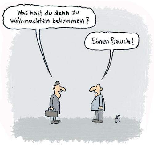 Cartoon: Weihnachtsgeschenk (medium) by Lo Graf von Blickensdorf tagged weihnachtszeit,bauch,diät