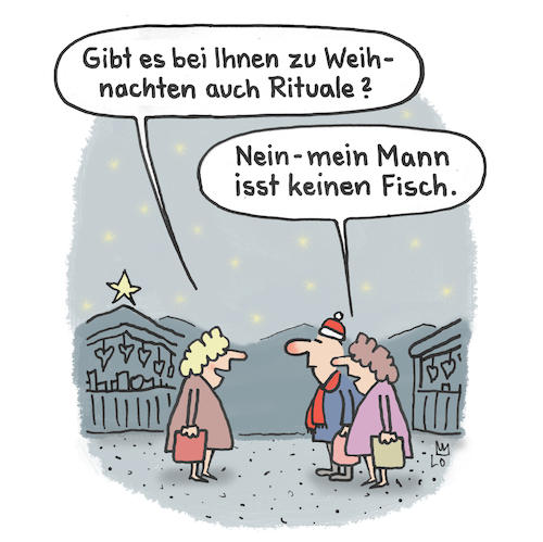 Cartoon: Weihnachtsritual (medium) by Lo Graf von Blickensdorf tagged weihnachten,rituale,advent,mann,frau,ehepaar,weihnachtsmarkt,fisch,aal,tiere,gesellschaft,religion,brauchtum,nahrung,pärchen,stadt,winter,weihnachtsbaum,weihnachten,rituale,advent,mann,frau,ehepaar,weihnachtsmarkt,fisch,aal,tiere,gesellschaft,religion,brauchtum,nahrung,pärchen,stadt,winter,weihnachtsbaum