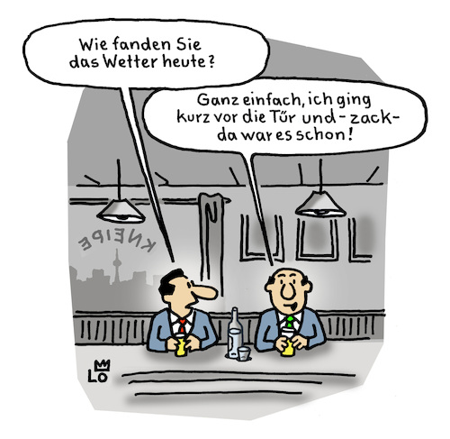 Cartoon: Wetterkapriolen (medium) by Lo Graf von Blickensdorf tagged wetter,kapriolen,wetterkapriolen,kneipe,männer,bier,dumme,frage,karikatur,lo,graf,cartoon,schlechtes,wetterprognose,wetterbericht,metereologe,klima,klimaveränderung,urlaubswetter,wetter,kapriolen,wetterkapriolen,kneipe,männer,bier,dumme,frage,karikatur,lo,graf,cartoon,schlechtes,wetterprognose,wetterbericht,metereologe,klima,klimaveränderung,urlaubswetter