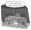 Cartoon: Abendunterhaltung (small) by Lo Graf von Blickensdorf tagged zu,hause,fernsehen,programm,dschungelcamp,coronavirus,epidemie,unterhaltung,abendunterhaltung,sat1,rtl,ard,zdf,ehepaar,mann,frau,ehefrau,ehemann,tv,fernbedienung,erreger,china,lungenkrankheit,who,sars,karikatur,lo,cartoon,krankheit,erkrankung