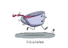 Cartoon: Auf der Flucht (small) by Lo Graf von Blickensdorf tagged früchtetee,wortspiel,flüchtetee,tasse,tee,teatime,refugee,flucht,vertrieben,gesundheit