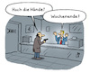 Cartoon: Banküberfall (small) by Lo Graf von Blickensdorf tagged überfall,banküberfall,bankräuber,bank,sparkasse,räuber,angestellter,hoch,die,hände,wochenende,schalter,pistole,waffe,geld,banknoten,karikatur,lo,graf,cartoon,witz