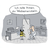 Cartoon: Beim Arzt (small) by Lo Graf von Blickensdorf tagged vorroa,milbe,imker,bienenkorb,biene,bienen,honig,arztzimmer,sprechstunde,wadenwickel,krankheit,wortspiel,kalauer,karikatur,cartoon,lo,zeichnung,doktor