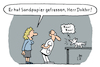 Cartoon: Beim Tierarzt (small) by Lo Graf von Blickensdorf tagged hund,wau,tierarzt,veterinärmediziner,schleifpapier,sandpapier,bellen,rau,karikatur,lo,graf,cartoon,fressen,tier,hundebesitzerin,doktor,untersuchung,sprechstunde