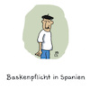 Cartoon: Corona in Spanien (small) by Lo Graf von Blickensdorf tagged covid19,virus,corona,spanien,maskenpflicht,basken,baskenland,quarantäne,pandemie,europa,karikatur,lo,cartoon,baskenmütze,wortspiel