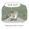 Cartoon: Cut (small) by Lo Graf von Blickensdorf tagged regisseur,frisör,friseur,shotdown,lockdown,corona,pandemie,schnitt,frisur,öffnung,friseursalon,cartoon,cut,hairdresser,lo,karikatur,regieanweisung