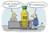 Cartoon: Dieselkrise (small) by Lo Graf von Blickensdorf tagged diesel,dieselpreis,benzin,preiserhöhung,tankstelle,supermarkt,kassiererin,kunde,salatöl,speiseöl,sonnenblumenöl,benzinpreise,russland,öl,ukraine,krieg,dieselauto,tanken,heizöl,karikatur,lo,cartoon