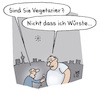 Cartoon: Fleischesser (small) by Lo Graf von Blickensdorf tagged fleisch,dick,wurst,vegetarier,veganer,reporter,radio,tv,mann,ernährung,gesund,gemüse,berlin,karikatur,cartoon,lo,satire,fett,groß,fleischesser,schinken,steak,hackfleisch,ungesund,frage