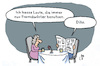 Cartoon: Fremdwörter (small) by Lo Graf von Blickensdorf tagged paar,ehepaar,sprache,mann,frau,fremdwörter,fremdwort,beziehung,menschen,leute,nachbarn,intelektuelle,karikatur,lo,graf,cartoon,küchentisch