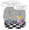 Cartoon: Geschmacksache (small) by Lo Graf von Blickensdorf tagged fußboden,besuch,mann,frau,geschmacksache,karikatur,lo,graf,cartoon,fliesen,kariert,wohnung