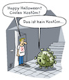 Cartoon: Halloween (small) by Lo Graf von Blickensdorf tagged happy,halloween,haustür,kinder,süßes,oder,saures,virus,cool,corona,covid19,pandemie,kostüm,karikatur,lo,cartoon,bonbons,impfgegner,ungeimpft,querdenker,coronaleugner