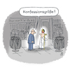 Cartoon: Im Herrenkleidungsgeschäft (small) by Lo Graf von Blickensdorf tagged mode,cartoon,kirche,papst,bischof,verkäufer,herrenmode,boutique,kleidung,vatikan,konfession,theologie,katholiken,herren,katholisch,religion,konfektion