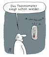 Cartoon: Kälteeinbruch (small) by Lo Graf von Blickensdorf tagged wetter,kalt,tiefe,temperaturen,thermometer,singt,sinkt,wortspiel,lo,graf,karikatur,cartoon,wetterkarte,wetterbericht,winter,minusgrade