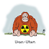 Cartoon: Kontaminiert (small) by Lo Graf von Blickensdorf tagged regenwald,atomkraft,orang,utan,indonesien,bedrohte,tierarten,wortspiel,uran,kontaminiert,atomenergie