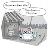 Cartoon: Kundenservice (small) by Lo Graf von Blickensdorf tagged service,kellner,bedienung,gastronomie,cafe,bistro,kneipe,draußen,nur,kännchen,baumkuchen,servicewüste,dienstleistung,kundenservice,gast,personal,ober,karikatur,torte,cartoon,lo