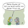 Cartoon: Maskentrick (small) by Lo Graf von Blickensdorf tagged mundnasenmaske,covid19,pandemie,frau,freundin,corona,maske,frisur,haare,ablenkungsmanöver,merkel,politik,karikatur,lo,cartoon