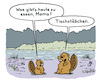 Cartoon: Mittag (small) by Lo Graf von Blickensdorf tagged biber,mutter,kind,ernährung,fisch,kinder,eltern,mittagessen,mittag,fischstäbchen,tischstäbchen,wortspiel,holz,cartoon,lo,karikatur