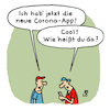 Cartoon: Neue Corona-App (small) by Lo Graf von Blickensdorf tagged corona,warn,app,covid19,gesundheitsministerium,rki,robert,koch,institut,pandemie,blue,tooth,jugendliche,handy,smartphone,karikatur,lo,cartoon,gesundheitsamt,virus