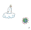 Cartoon: Oh Gott (small) by Lo Graf von Blickensdorf tagged coronavirus,erde,pandemie,quarantäne,covid19,erdkugel,planet,wolke,glaube,gott,himmel,gottvater,herr,gottheit,heiligenschein,jesus,krank,erdbevölkerung