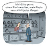 Cartoon: Radiowecker (small) by Lo Graf von Blickensdorf tagged wecker,radio,uhr,klingeln,zeitmesser,chronometer,musik,uhrengeschäft,kunde,verkäuferin,verkaufstresen,verschlafen,wecken,graf,lo,karikatur,cartoon,radiowecker,uhrenradio,schlafen