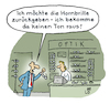 Cartoon: Reklamation (small) by Lo Graf von Blickensdorf tagged optiker,reklamation,brille,mann,hornbrille,instrument,musik,horn,missverständnis,karikatur,lo,cartoon,beschwerde,augenoptiker