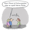 Cartoon: Schauspieler (small) by Lo Graf von Blickensdorf tagged ehefrau,ehemann,nachbarin,schauspieler,rolle,straße,karikatur,cartoon,lo,gespräch,mann,frau,arbeitslos