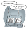 Cartoon: Schnarcher (small) by Lo Graf von Blickensdorf tagged rotwein,atmet,pärchen,paar,ehemann,ehefrau,ehepaar,bett,schnarcher,schnarchen,schlaf,störung,degustieren,sommelier,karikatur,lo,cartoon,schlafzimmer,alkohol