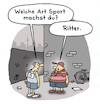 Cartoon: Sportlich (small) by Lo Graf von Blickensdorf tagged sport,jogger,dick,übergewicht,naschsucht,süßigkeiten,ritter,junge,adipositas,wortspiel,bewegung,diät