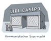 Cartoon: Supermarkt (small) by Lo Graf von Blickensdorf tagged dicounter,geschäft,kommunismus,mann,frau,einkaufen,lebensmittel,karikatur,lo,cartoon,supermarkt,wortspiel,kuba,laden,fidel,castro,diktatur,aldi,lidl,kunden