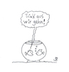 Cartoon: Trink aus (small) by Lo Graf von Blickensdorf tagged fische,kneipe,goldfischglas,ehepaar,paar,austrinken