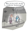 Cartoon: Verwechselung (small) by Lo Graf von Blickensdorf tagged roboter,star,wars,skywalker,imperium,staubsauger,r2d2,darth,vader,george,lucas,karikatur,lo,cartoon,oma,straße,outdoor,begegnung,gehweg,bürgersteig,science,fiction