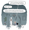 Cartoon: Würzfrage (small) by Lo Graf von Blickensdorf tagged restaurant,ragout,fin,koch,küchenchef,nouvelle,cuisine,gewürz,frage,aufwärmen,karikatur,lo,graf,cartoon,nahrung,küche,kochen,sternekoch,kochkunst,menue,reklamation,beschwerde,gast