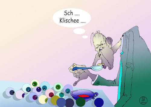 Cartoon: Klischee (medium) by Karl tagged schwachsinn