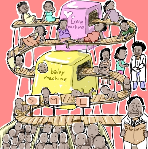 Cartoon: Baby Factory (medium) by takeshioekaki tagged baby,factory