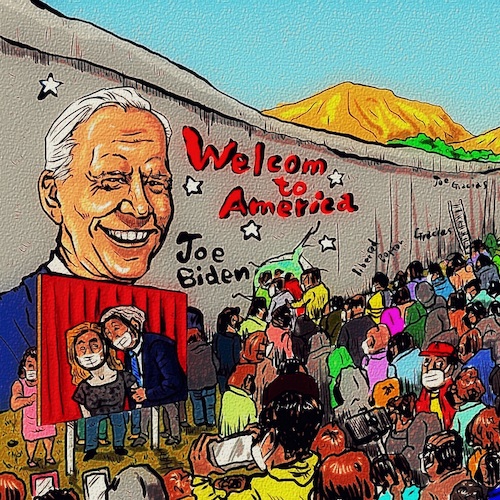 Cartoon: beyond the border (medium) by takeshioekaki tagged joebiden