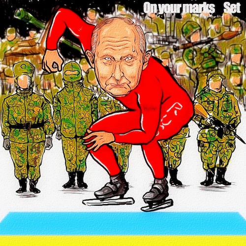 Cartoon: Border (medium) by takeshioekaki tagged putin