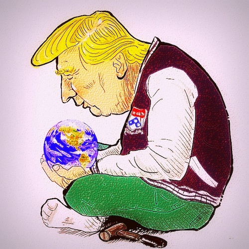 Cartoon: ecologyTrump (medium) by takeshioekaki tagged trump