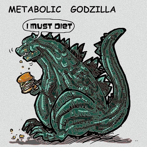 Cartoon: godzilla (medium) by takeshioekaki tagged godzilla