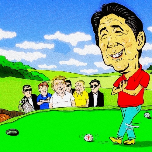 Cartoon: Good Shot (medium) by takeshioekaki tagged trump