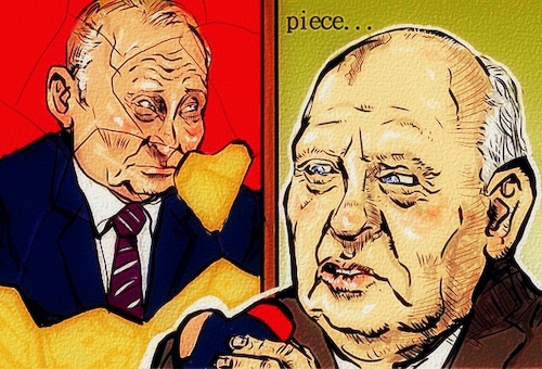 Cartoon: Gorbachev (medium) by takeshioekaki tagged gorbachev