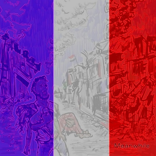Cartoon: meanwhile (medium) by takeshioekaki tagged terrorism