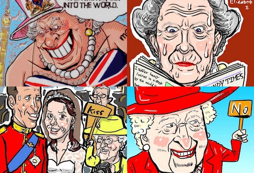 Cartoon: QueenElizabeth (medium) by takeshioekaki tagged queenelizabeth