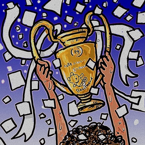 Cartoon: Real Madrid (medium) by takeshioekaki tagged lisboa,lisbon,2014,cup,atletico,final,league,champions,madrid,real,cl,illustration,comic,caricature,drawing,cartoon,soccer,football,gale,ronaldo