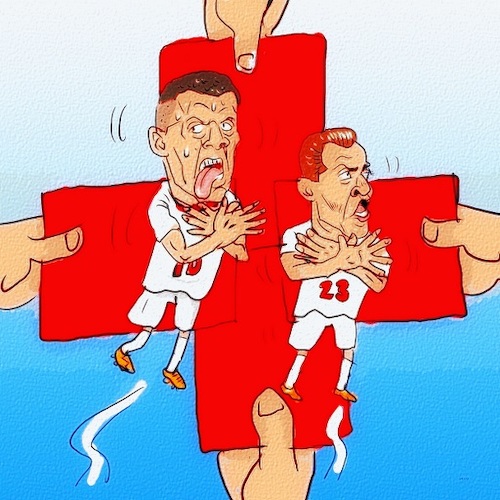 Cartoon: Schweiz (medium) by takeshioekaki tagged fifa