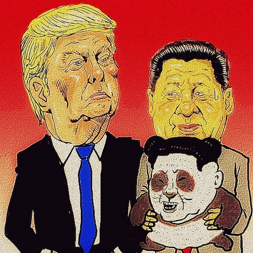 Cartoon: thoughtful gift (medium) by takeshioekaki tagged trump