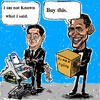 Cartoon: Obama Hu Jintao (small) by takeshioekaki tagged obama,humanrights,hu,jintao
