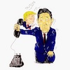 Cartoon: Telephone conference (small) by takeshioekaki tagged trump