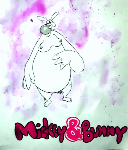 Cartoon: Mickey and Bunny (medium) by Mickey Wood tagged bunny